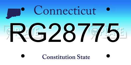 RG28775 Connecticut License Plate