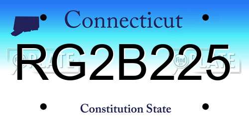 RG2B225 Connecticut License Plate