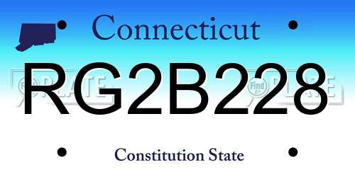 RG2B228 Connecticut License Plate