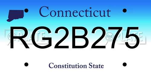 RG2B275 Connecticut License Plate
