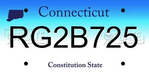 RG2B725 Connecticut License Plate