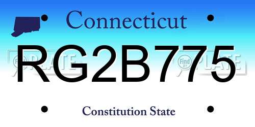 RG2B775 Connecticut License Plate