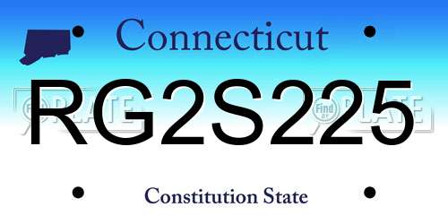 RG2S225 Connecticut License Plate