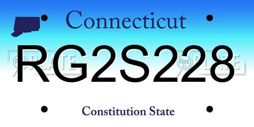 RG2S228 Connecticut License Plate