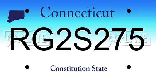 RG2S275 Connecticut License Plate