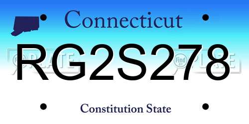 RG2S278 Connecticut License Plate