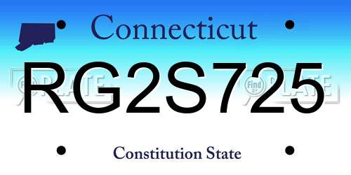 RG2S725 Connecticut License Plate