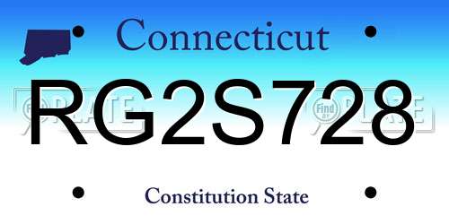 RG2S728 Connecticut License Plate