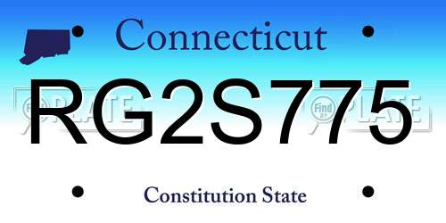 RG2S775 Connecticut License Plate