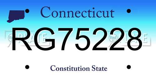 RG75228 Connecticut License Plate