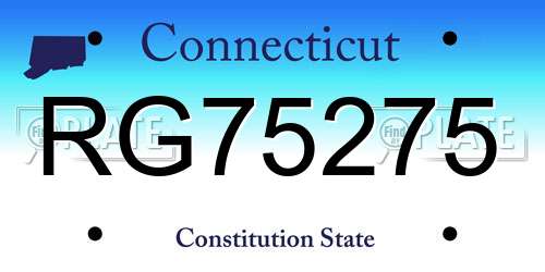 RG75275 Connecticut License Plate