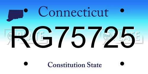 RG75725 Connecticut License Plate