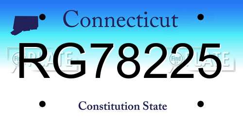 RG78225 Connecticut License Plate