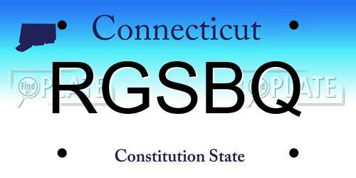 RGSBQ Connecticut License Plate