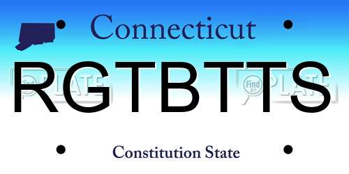 RGTBTTS Connecticut License Plate