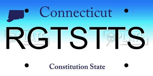 RGTSTTS Connecticut License Plate