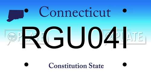 RGU04I Connecticut License Plate