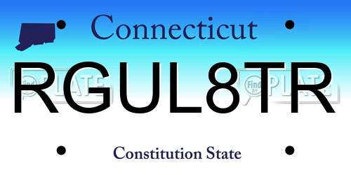 RGUL8TR Connecticut License Plate