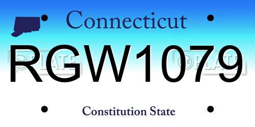 RGW1079 Connecticut License Plate