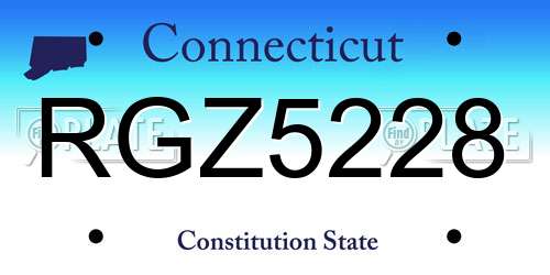 RGZ5228 Connecticut License Plate