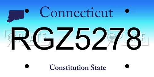 RGZ5278 Connecticut License Plate