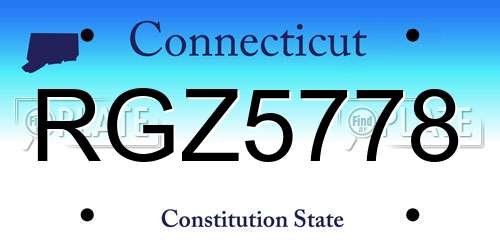 RGZ5778 Connecticut License Plate