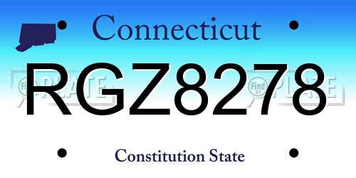 RGZ8278 Connecticut License Plate