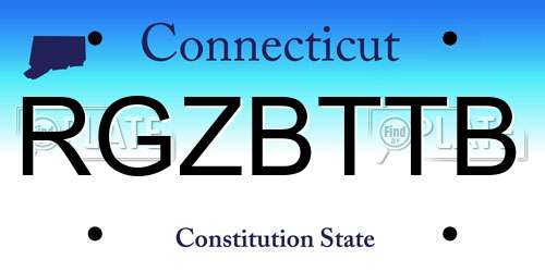 RGZBTTB Connecticut License Plate
