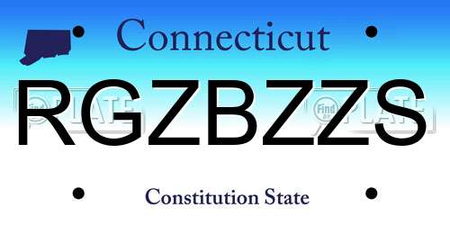 RGZBZZS Connecticut License Plate