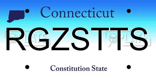 RGZSTTS Connecticut License Plate