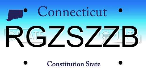 RGZSZZB Connecticut License Plate