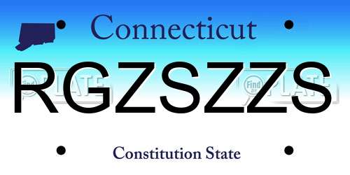 RGZSZZS Connecticut License Plate