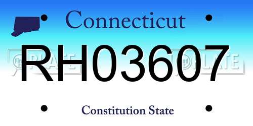 RH03607 Connecticut License Plate