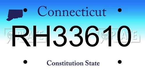 RH33610 Connecticut License Plate