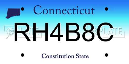RH4B8C Connecticut License Plate