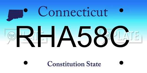 RHA58C Connecticut License Plate