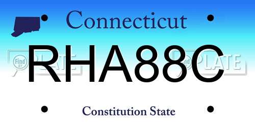 RHA88C Connecticut License Plate