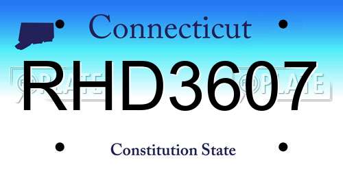 RHD3607 Connecticut License Plate