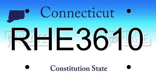 RHE3610 Connecticut License Plate