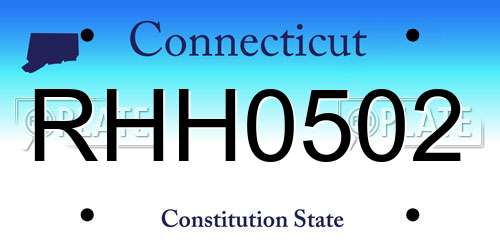 RHH0502 Connecticut License Plate