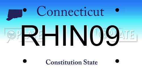 RHIN09 Connecticut License Plate