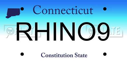 RHINO9 Connecticut License Plate