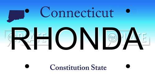 RHONDA Connecticut License Plate
