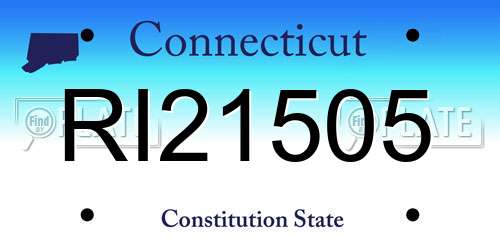 RI21505 Connecticut License Plate