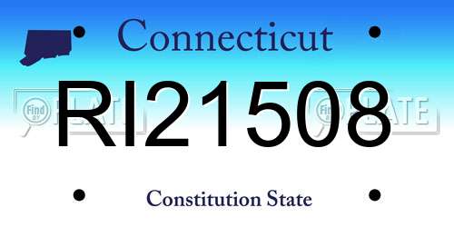RI21508 Connecticut License Plate