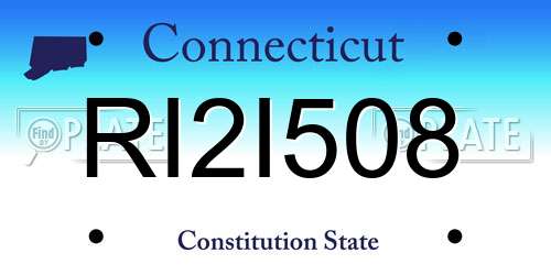 RI2I508 Connecticut License Plate