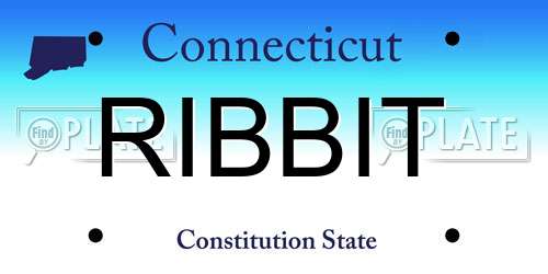 RIBBIT Connecticut License Plate