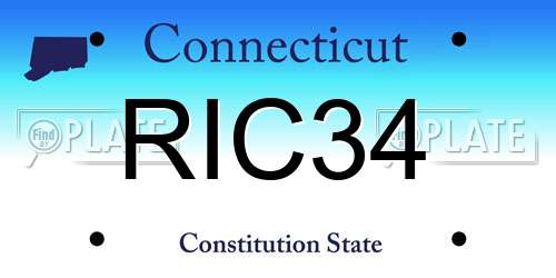 RIC34 Connecticut License Plate