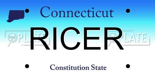 RICER Connecticut License Plate