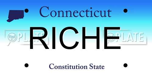 RICHE Connecticut License Plate